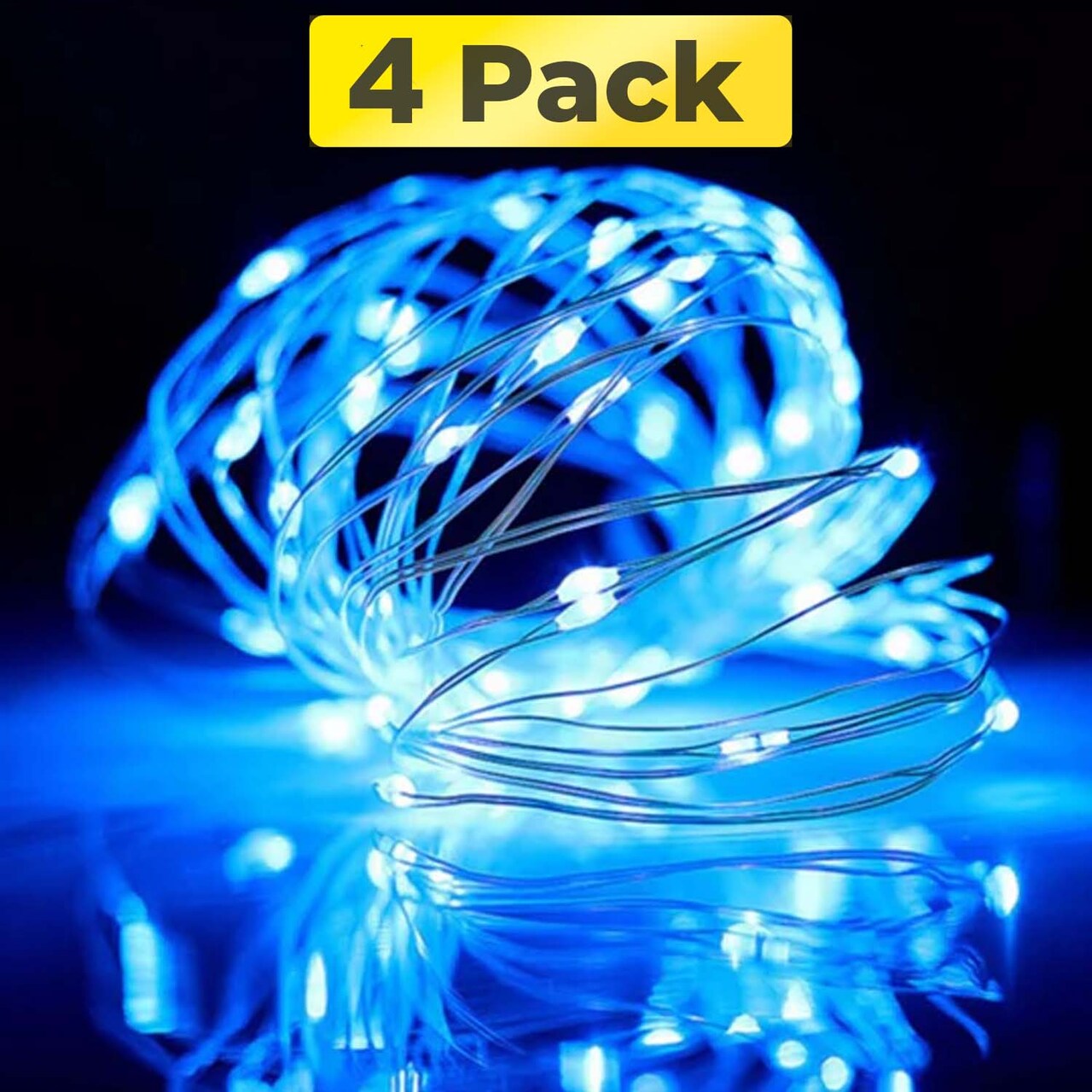 100 LED Plug-In Fairy Lights — Silver Copper Wire, 32ft, Delicate & Bright